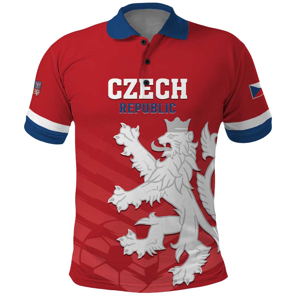 Custom Czech Republic 2024 Football Polo Shirt Jeden Tym Jeden Cil Czechia - Wonder Print Shop