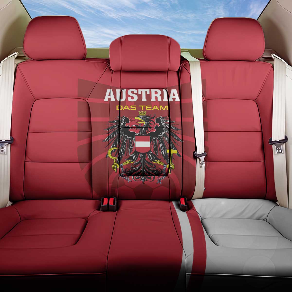 Austria 2024 Football Back Car Seat Cover Das Team Go Champions - Wonder Print Shop