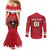 Custom Austria 2024 Football Couples Matching Mermaid Dress and Long Sleeve Button Shirt Das Team Go Champions