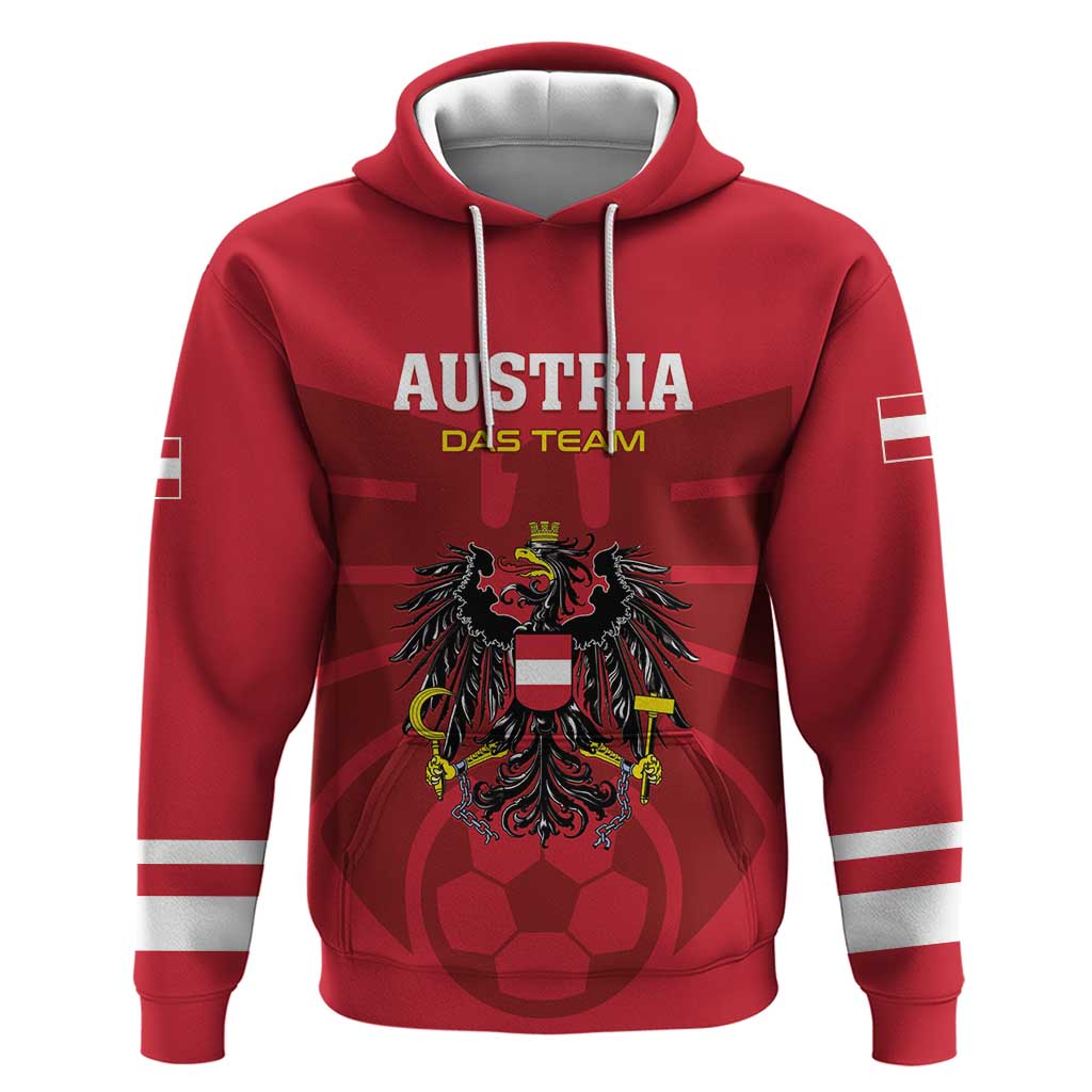 Custom Austria 2024 Football Hoodie Das Team Go Champions - Wonder Print Shop