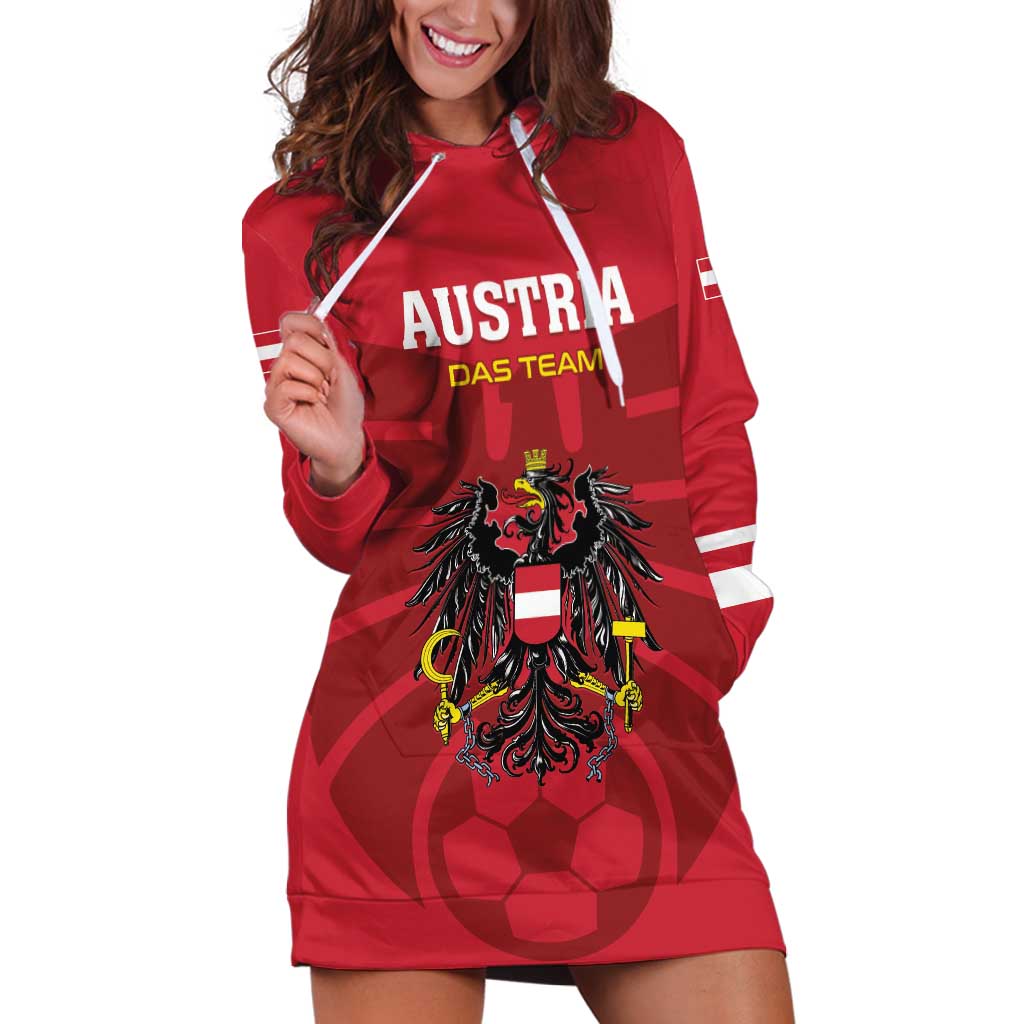 Custom Austria 2024 Football Hoodie Dress Das Team Go Champions - Wonder Print Shop