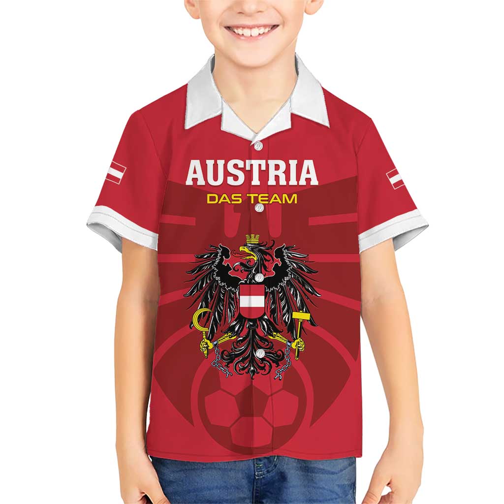 Custom Austria 2024 Football Kid Hawaiian Shirt Das Team Go Champions - Wonder Print Shop