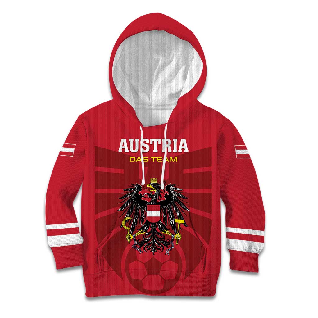 Custom Austria 2024 Football Kid Hoodie Das Team Go Champions - Wonder Print Shop