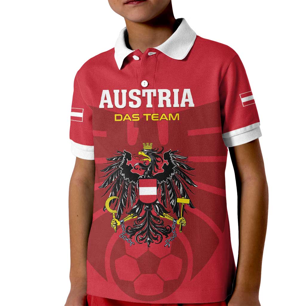 Custom Austria 2024 Football Kid Polo Shirt Das Team Go Champions - Wonder Print Shop