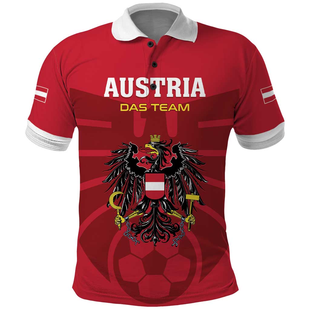 Custom Austria 2024 Football Polo Shirt Das Team Go Champions - Wonder Print Shop