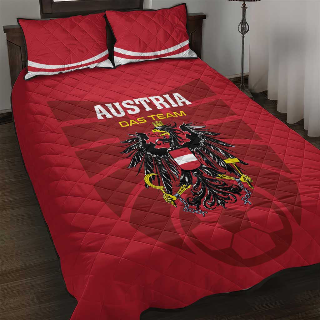 Austria 2024 Football Quilt Bed Set Das Team Go Champions - Wonder Print Shop