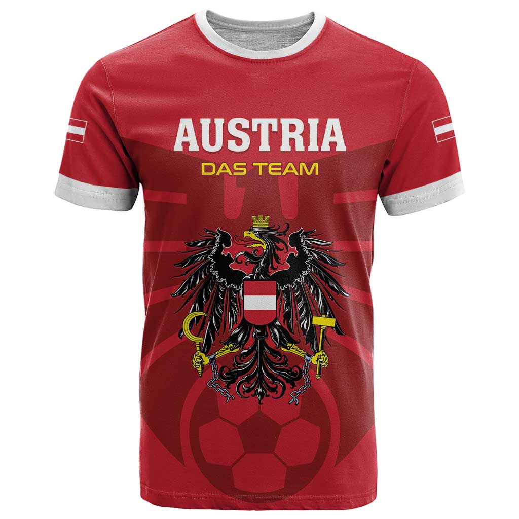 Custom Austria 2024 Football T Shirt Das Team Go Champions - Wonder Print Shop