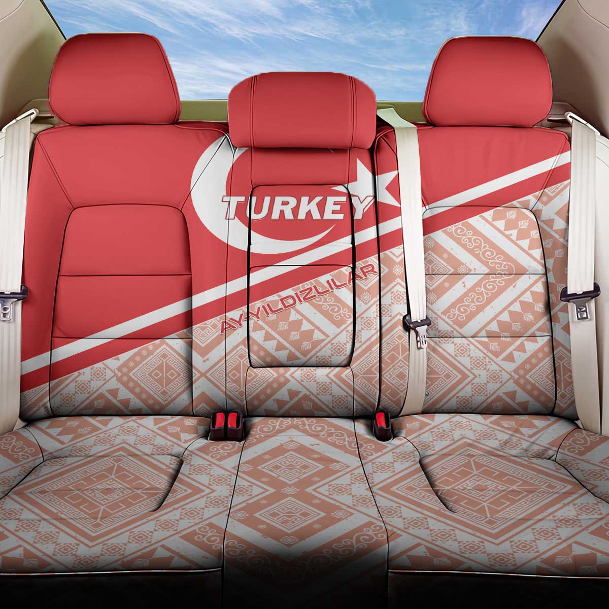 Turkey 2024 Football Back Car Seat Cover Ay Yldzllar Biz Bitti Demeden Bitmez - Wonder Print Shop