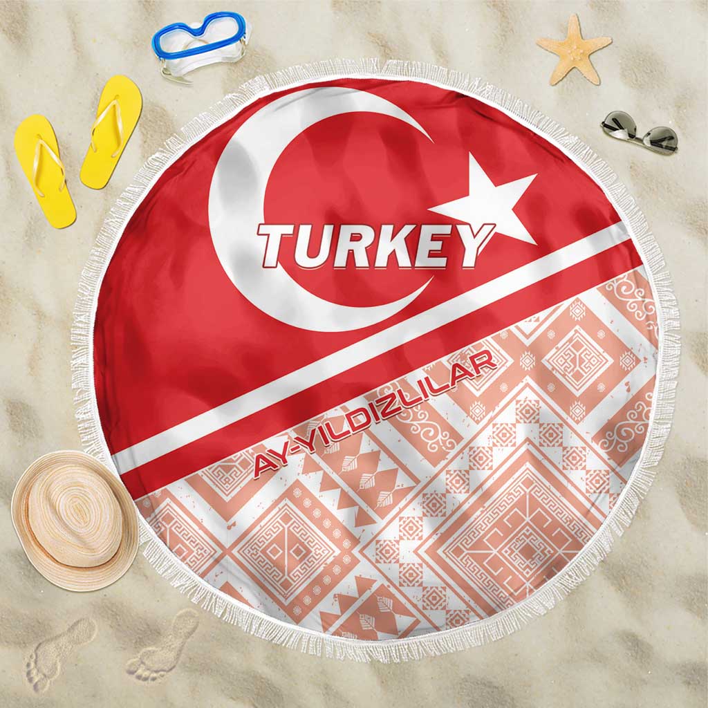 Turkey 2024 Football Beach Blanket Ay Yldzllar Biz Bitti Demeden Bitmez - Wonder Print Shop