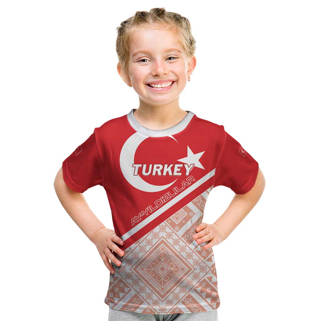 Custom Turkey 2024 Football Kid T Shirt Ay Yldzllar Biz Bitti Demeden Bitmez - Wonder Print Shop