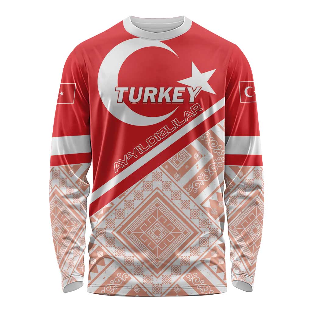 Custom Turkey 2024 Football Long Sleeve Shirt Ay Yldzllar Biz Bitti Demeden Bitmez - Wonder Print Shop