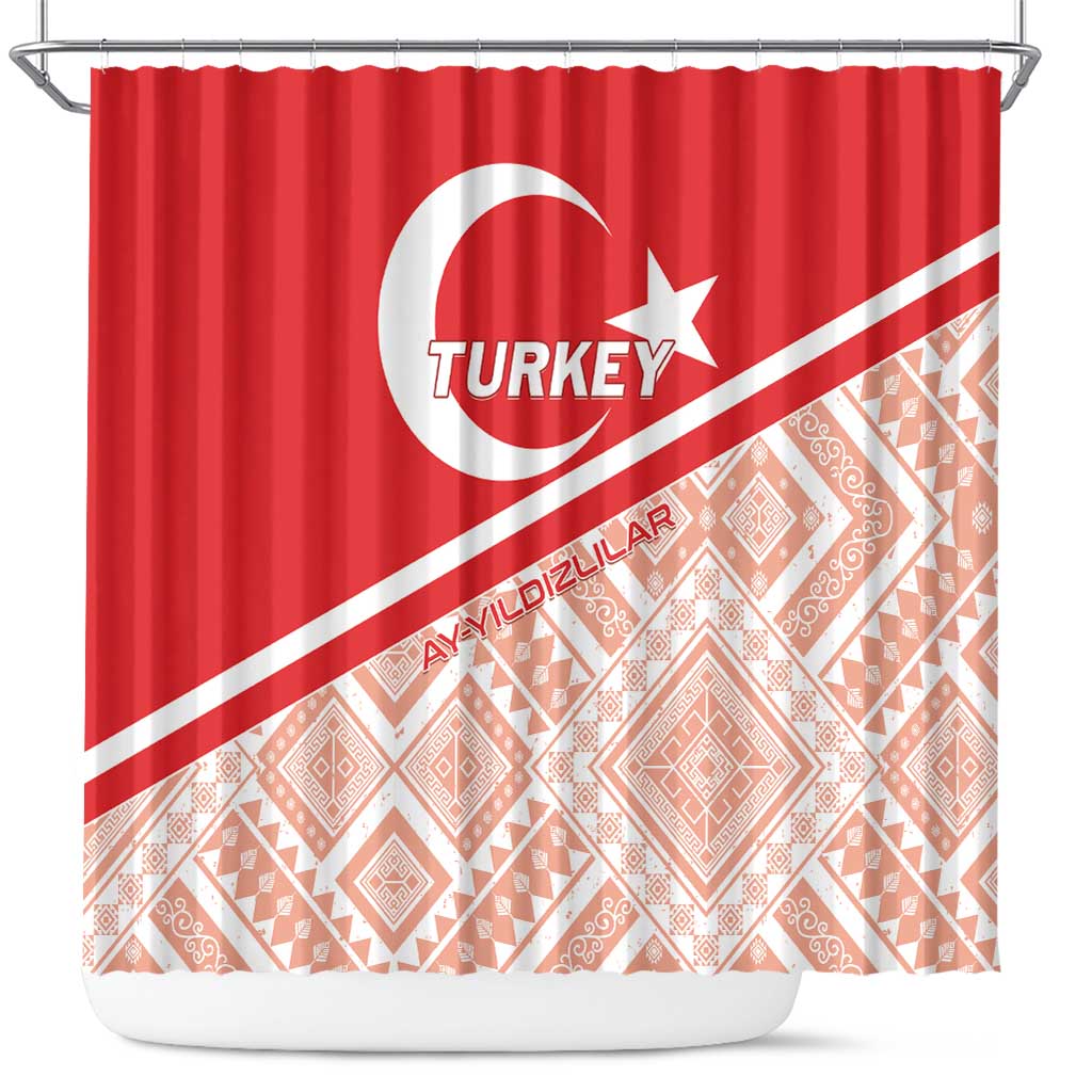 Turkey 2024 Football Shower Curtain Ay Yıldızlılar Biz Bitti Demeden Bitmez