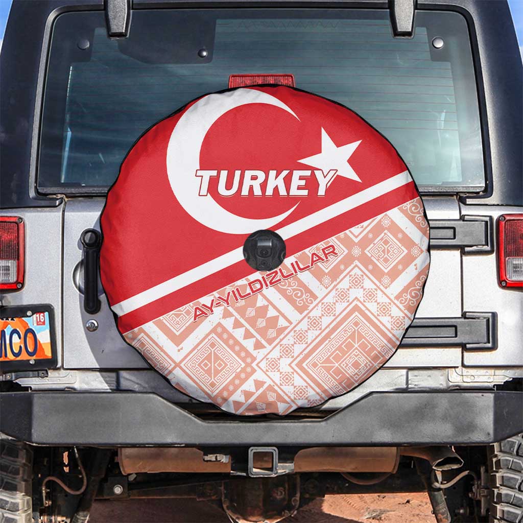 Turkey 2024 Football Spare Tire Cover Ay Yldzllar Biz Bitti Demeden Bitmez - Wonder Print Shop