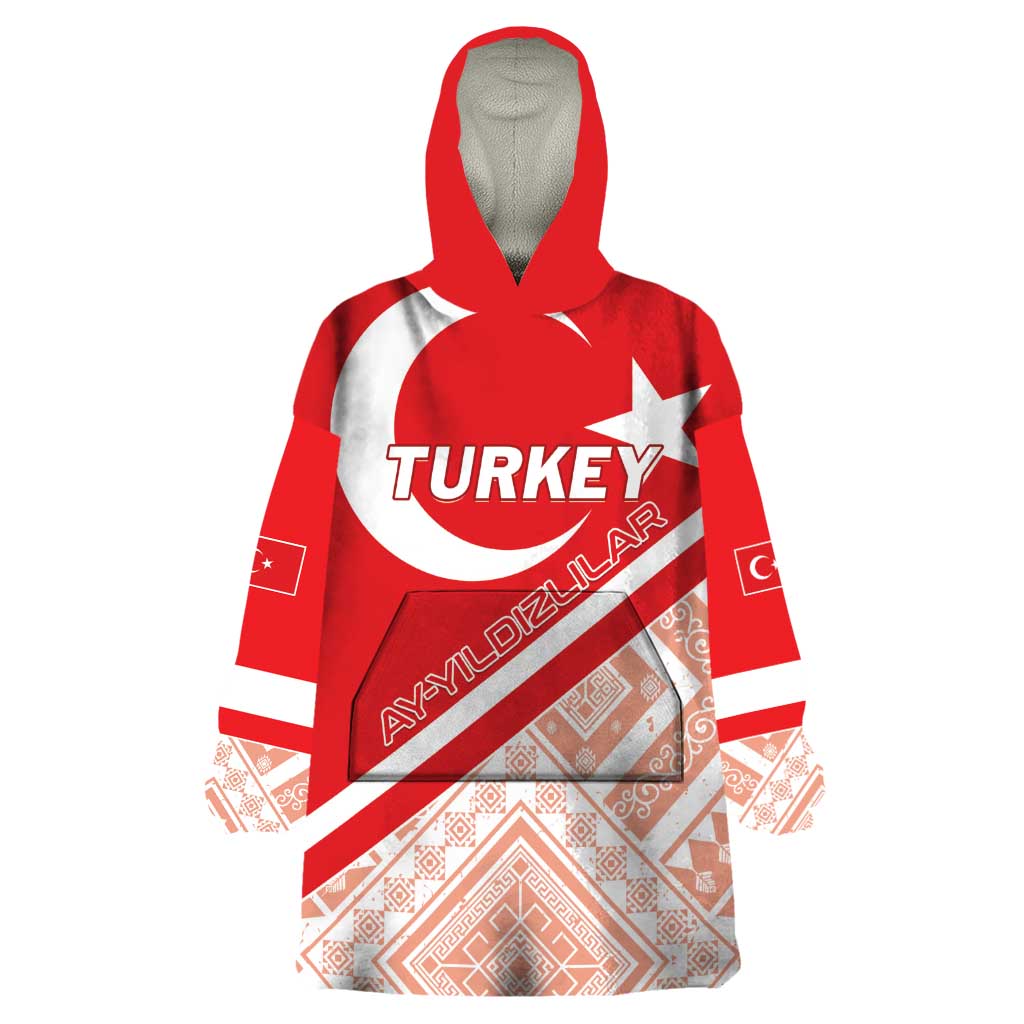 Custom Turkey 2024 Football Wearable Blanket Hoodie Ay Yldzllar Biz Bitti Demeden Bitmez - Wonder Print Shop