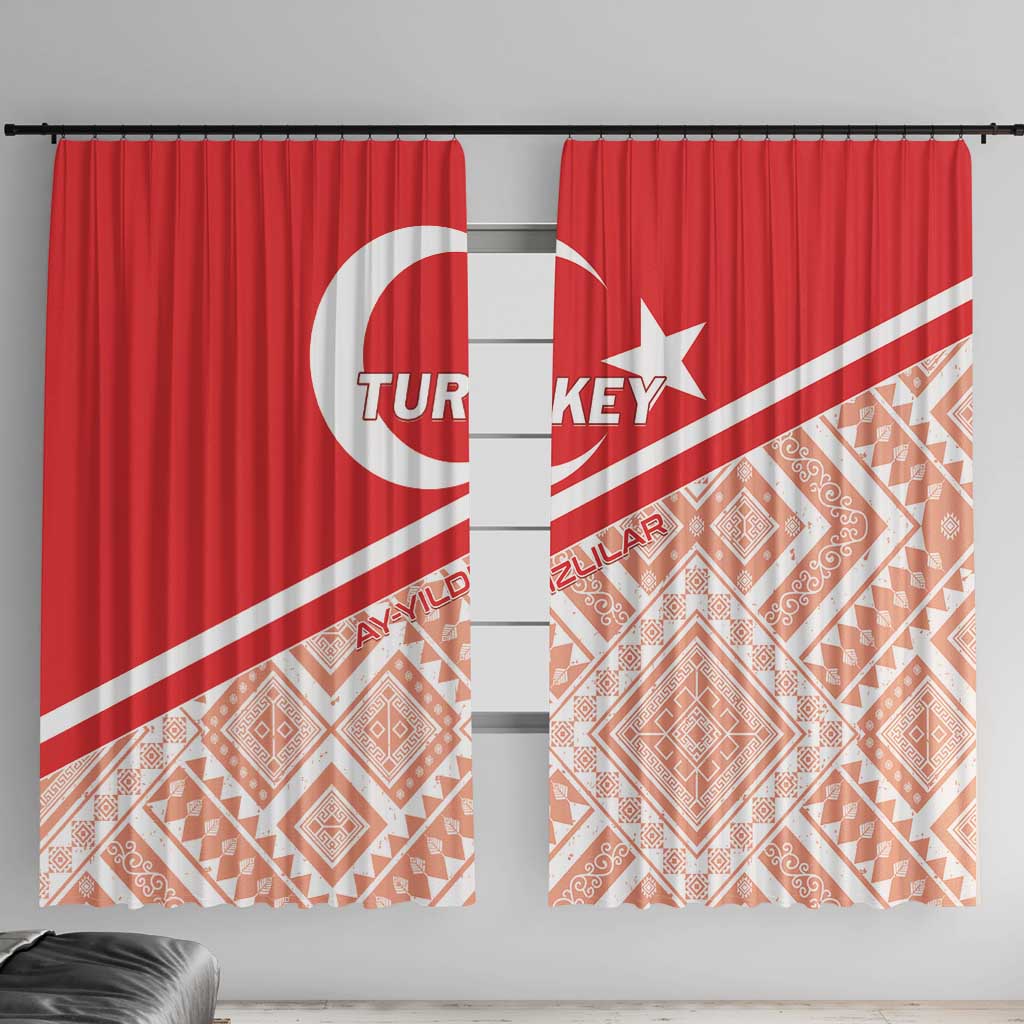 Turkey 2024 Football Window Curtain Ay Yldzllar Biz Bitti Demeden Bitmez - Wonder Print Shop