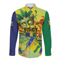 Personalized Vincy Mas Long Sleeve Button Shirt The Caribbean Hottest Carnival - Wonder Print Shop
