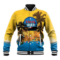 Personalized Xmas in July 2025 Baseball Jacket Caribbean Summer Christmas - Wonder Print Shop