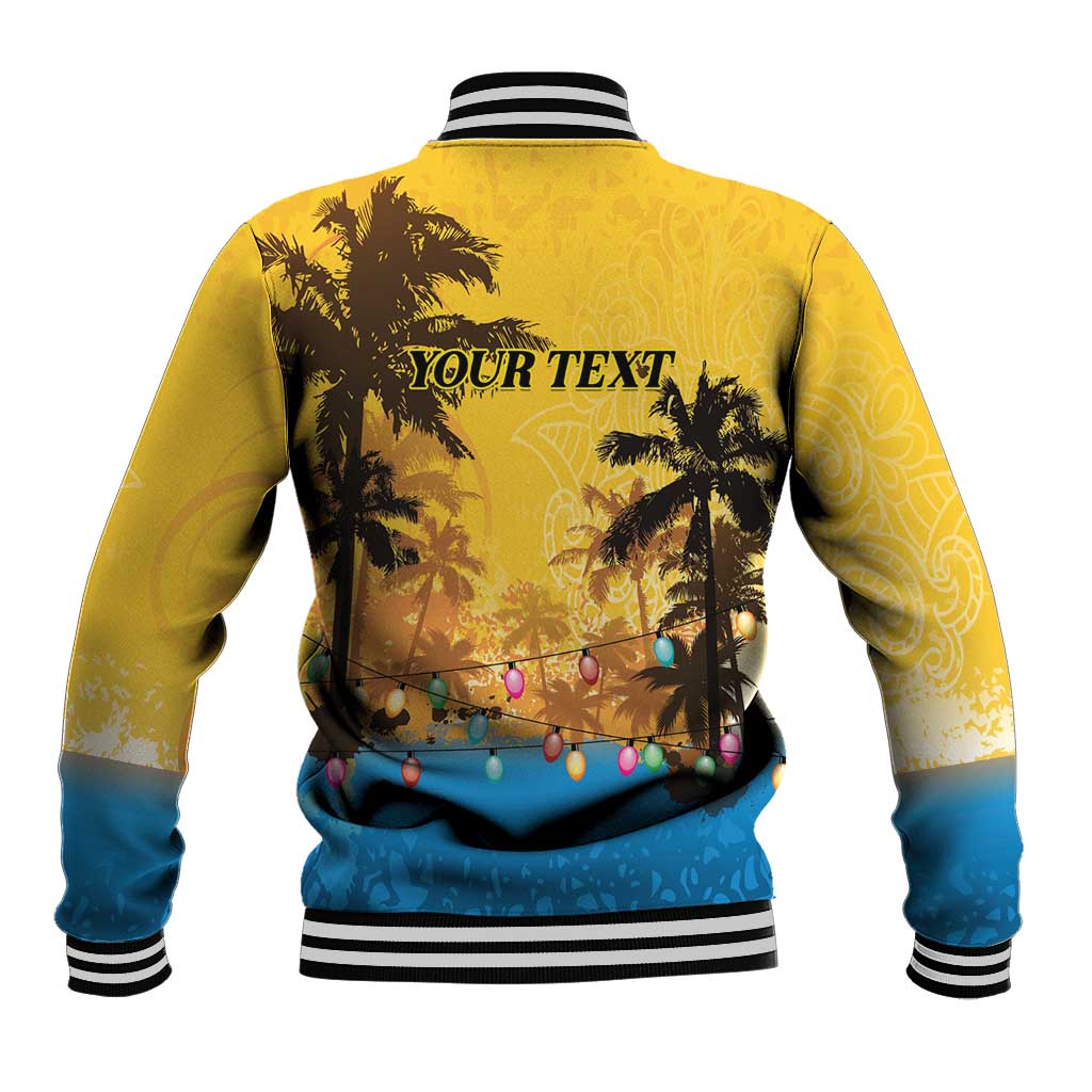 Personalized Xmas in July 2025 Baseball Jacket Caribbean Summer Christmas - Wonder Print Shop