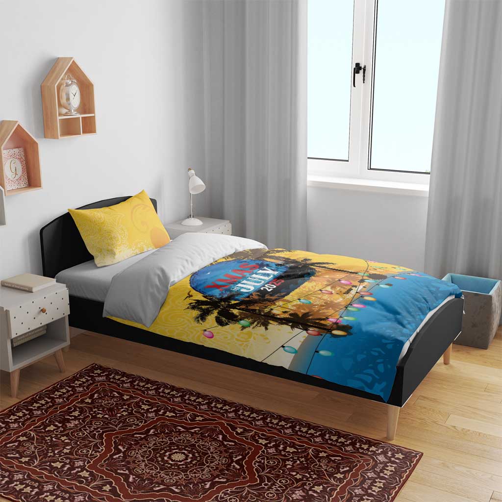 Xmas in July 2025 Bedding Set Caribbean Summer Christmas - Wonder Print Shop