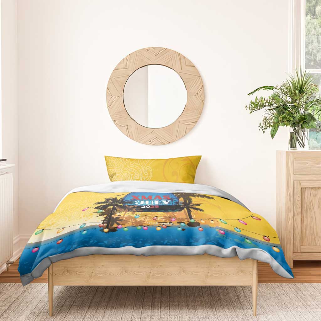 Xmas in July 2025 Bedding Set Caribbean Summer Christmas - Wonder Print Shop