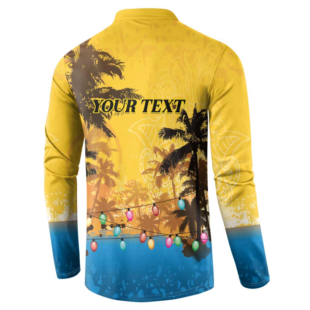 Personalized Xmas in July 2025 Button Sweatshirt Caribbean Summer Christmas - Wonder Print Shop