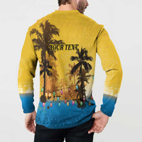 Personalized Xmas in July 2025 Button Sweatshirt Caribbean Summer Christmas - Wonder Print Shop