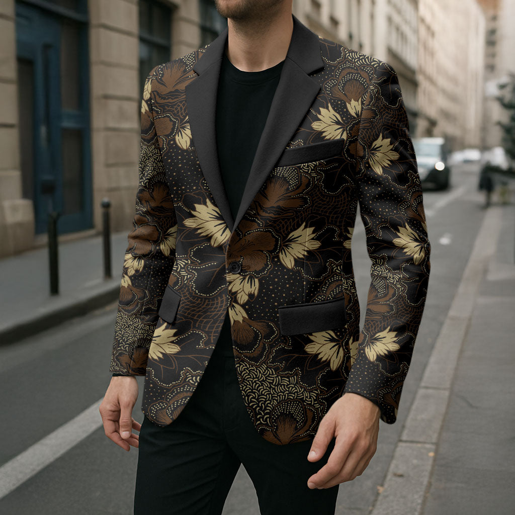 Javanese Batik Semen Blazer Indonesian Traditional Pattern
