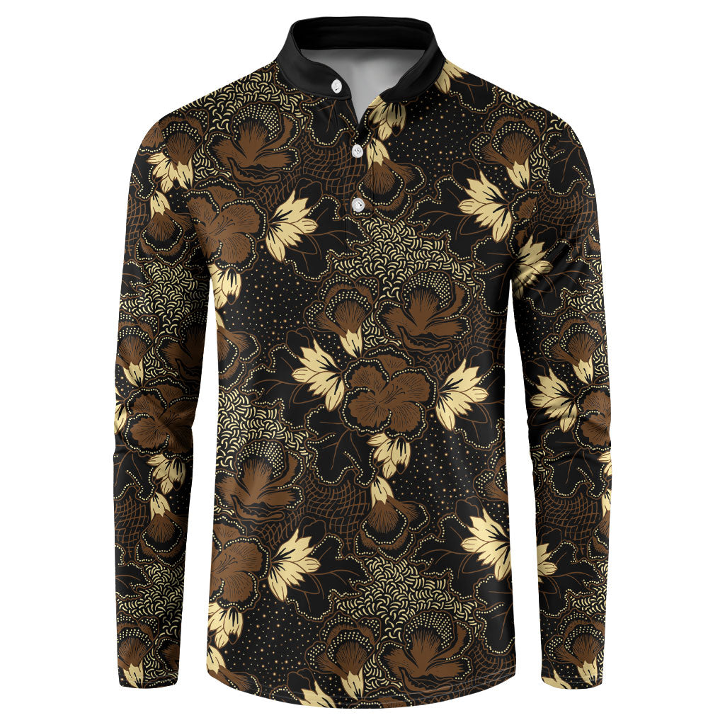 Javanese Batik Semen Button Sweatshirt Indonesian Traditional Pattern