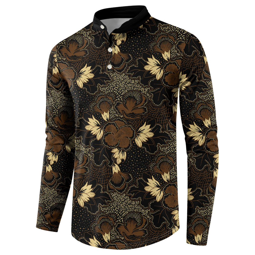 Javanese Batik Semen Button Sweatshirt Indonesian Traditional Pattern