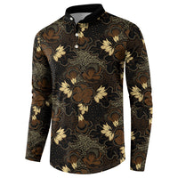 Javanese Batik Semen Button Sweatshirt Indonesian Traditional Pattern