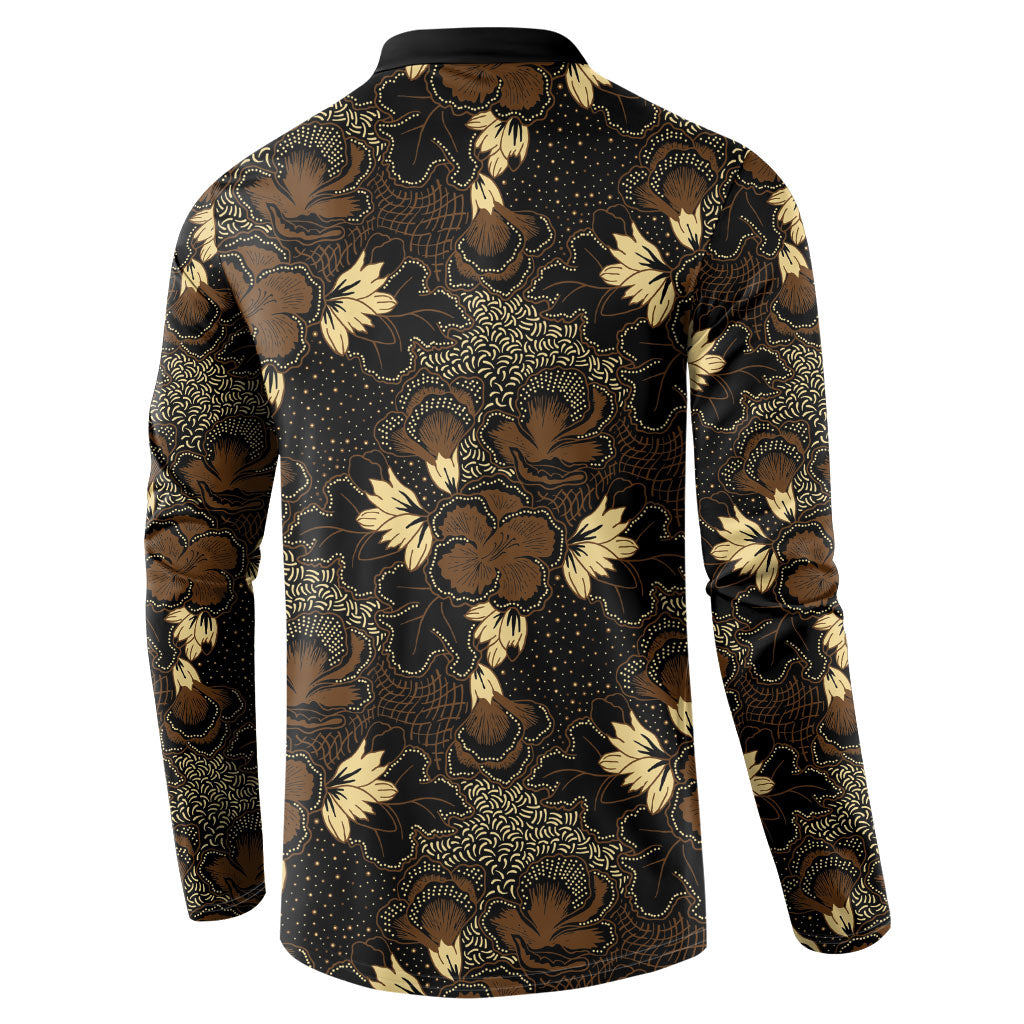 Javanese Batik Semen Button Sweatshirt Indonesian Traditional Pattern