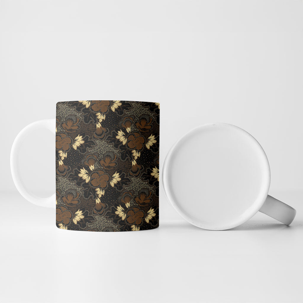 Javanese Batik Semen Ceramic Mug Indonesian Traditional Pattern