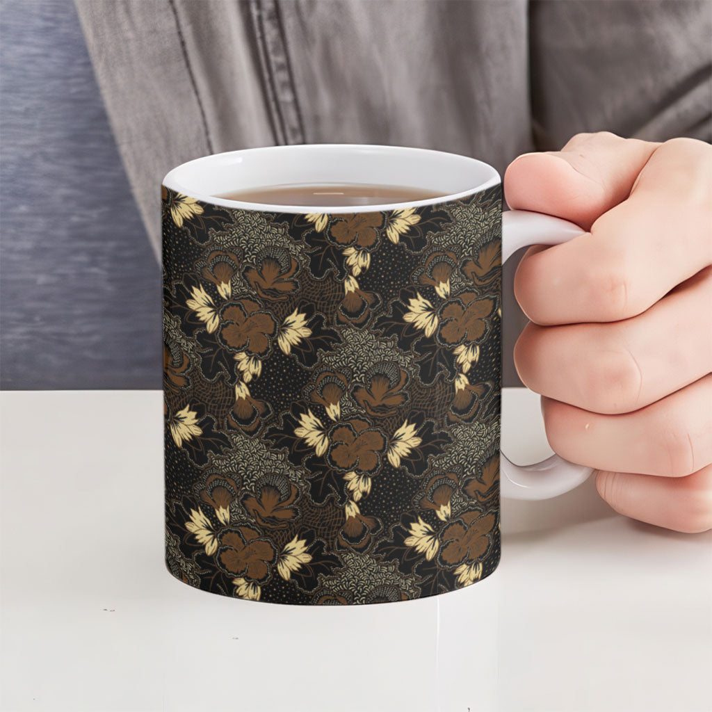 Javanese Batik Semen Ceramic Mug Indonesian Traditional Pattern