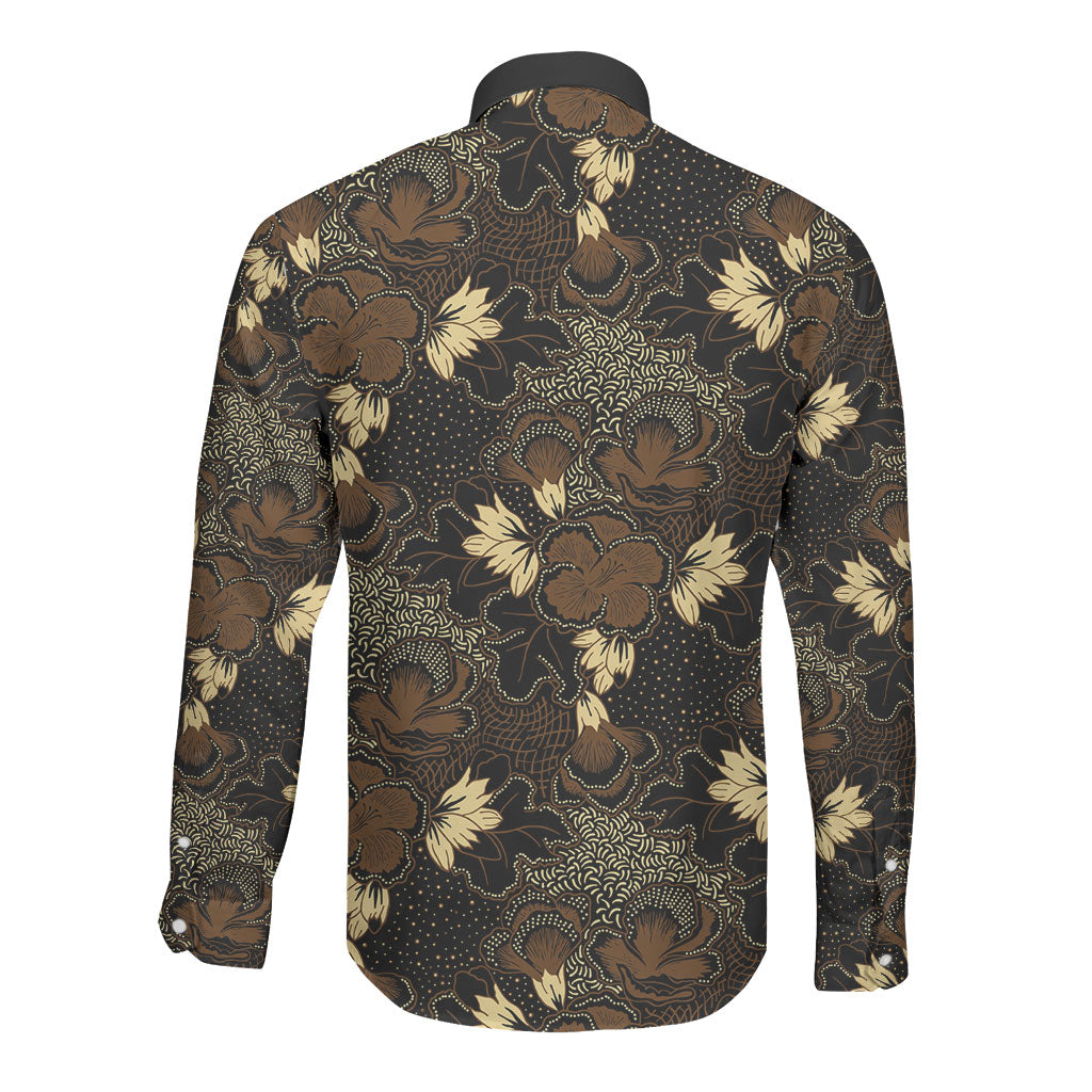 Javanese Batik Semen Long Sleeve Button Shirt Indonesian Traditional Pattern