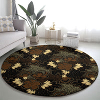 Javanese Batik Semen Round Carpet Indonesian Traditional Pattern
