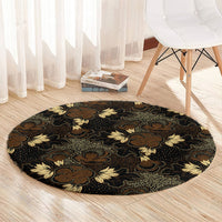 Javanese Batik Semen Round Carpet Indonesian Traditional Pattern
