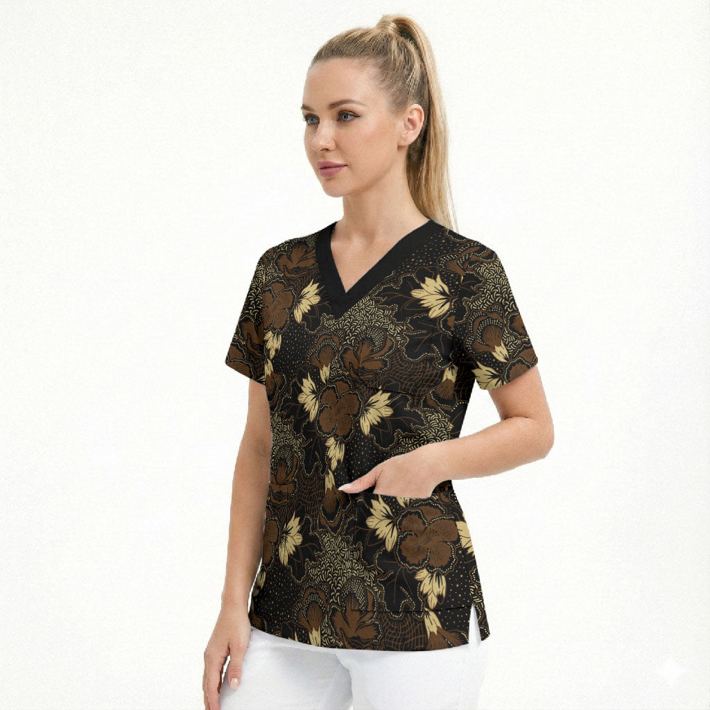 Javanese Batik Semen Scrub Top Indonesian Traditional Pattern