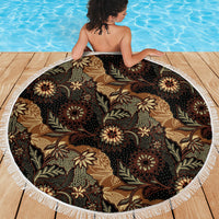 Batik Pedalaman Semen Lereng Style Beach Blanket Indonesian Traditional Pattern