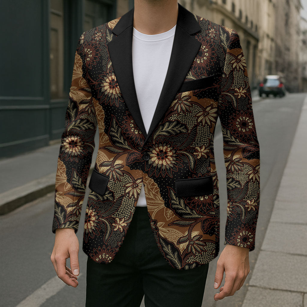 Batik Pedalaman Semen Lereng Style Blazer Indonesian Traditional Pattern