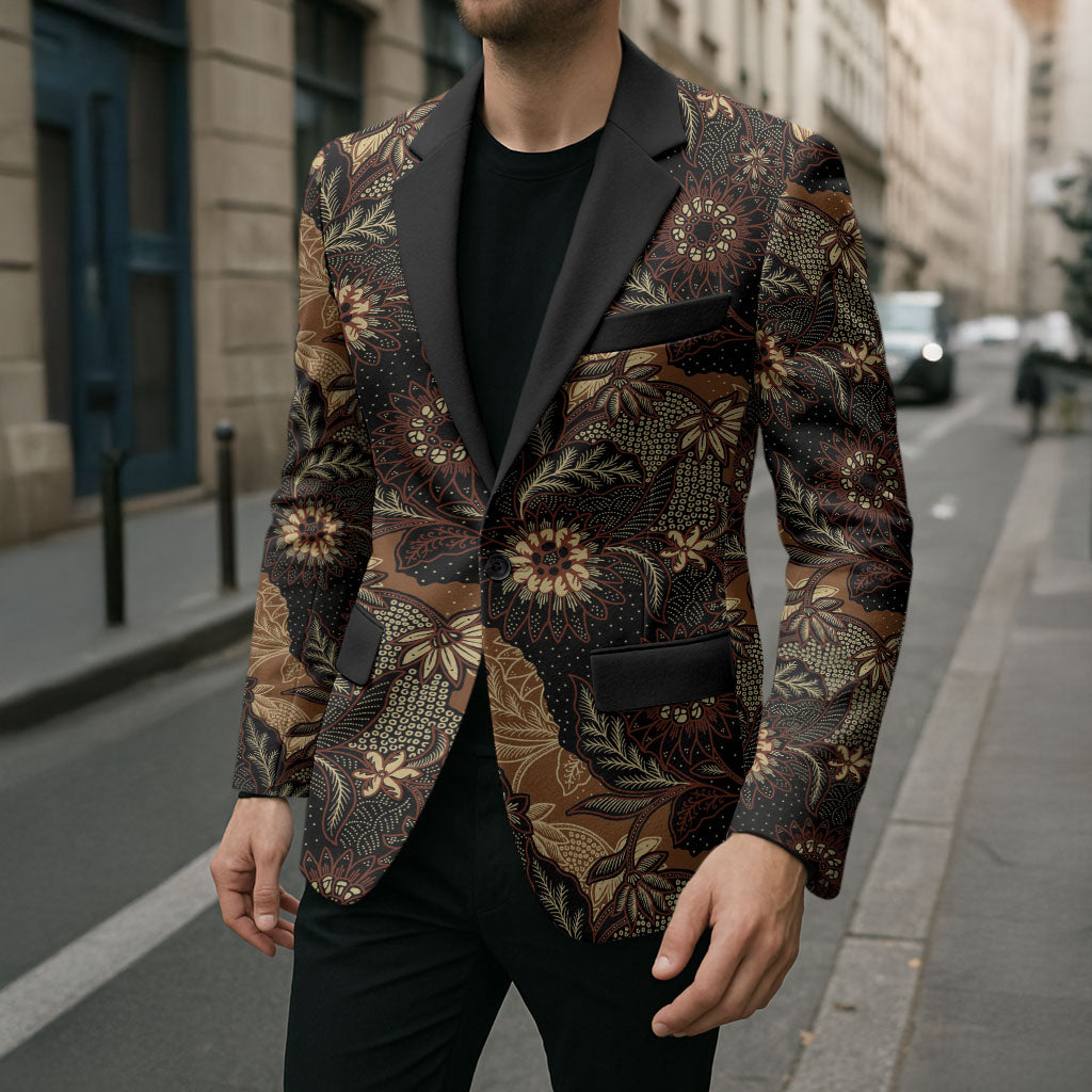Batik Pedalaman Semen Lereng Style Blazer Indonesian Traditional Pattern