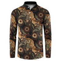 Batik Pedalaman Semen Lereng Style Button Sweatshirt Indonesian Traditional Pattern