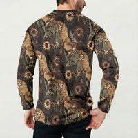 Batik Pedalaman Semen Lereng Style Button Sweatshirt Indonesian Traditional Pattern