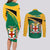 Jamaica Couples Matching Long Sleeve Bodycon Dress and Long Sleeve Button Shirts Jumieka Lion Mix African Pattern - Wonder Print Shop