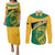 Jamaica Couples Matching Puletasi Dress and Long Sleeve Button Shirts Jumieka Lion Mix African Pattern - Wonder Print Shop