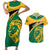 Jamaica Couples Matching Short Sleeve Bodycon Dress and Hawaiian Shirt Jumieka Lion Mix African Pattern - Wonder Print Shop