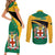 Jamaica Couples Matching Short Sleeve Bodycon Dress and Long Sleeve Button Shirts Jumieka Lion Mix African Pattern - Wonder Print Shop