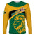 Jamaica Long Sleeve Shirt Jumieka Lion Mix African Pattern - Wonder Print Shop