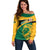 Jamaica Off Shoulder Sweater Jumieka Lion Mix African Pattern - Wonder Print Shop