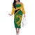 Jamaica Off The Shoulder Long Sleeve Dress Jumieka Lion Mix African Pattern - Wonder Print Shop