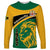 Jamaica Independence Day Long Sleeve Shirt Jumieka Lion Mix African Pattern - Wonder Print Shop